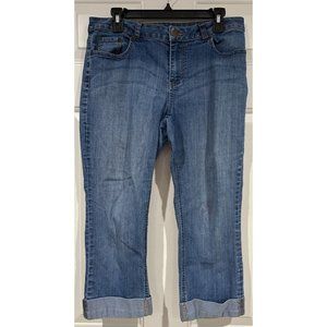 New York & Company Denim Straight Cuffed Capri Sz - 12